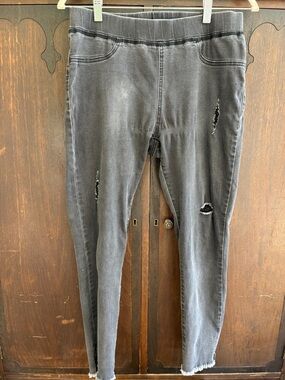 Mud Pie Distressed Charcoal Gray Jeggings Size S